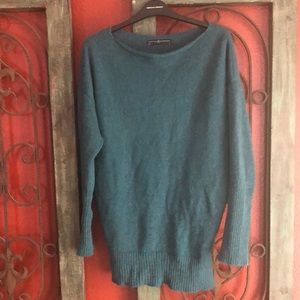 Teal boatneck tunic sweater